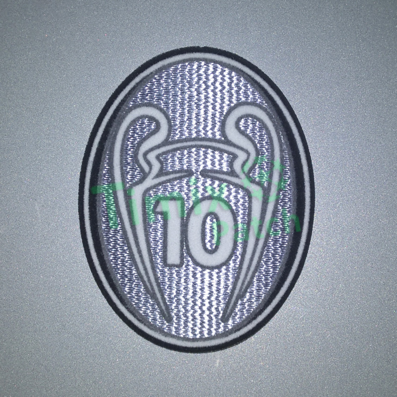 Badge UEFA Champions League 11 Times Trophy Dark Grey Soccer Patch 