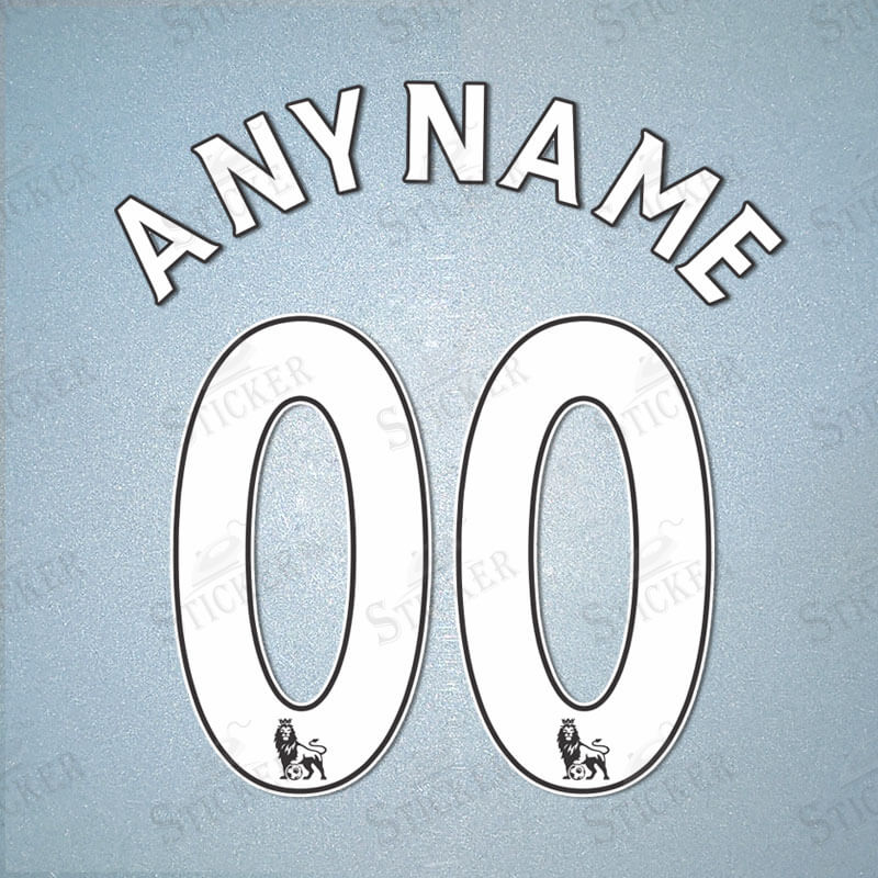 EPL 2007-2013 White Soccer Name & Number Nameset Printing 