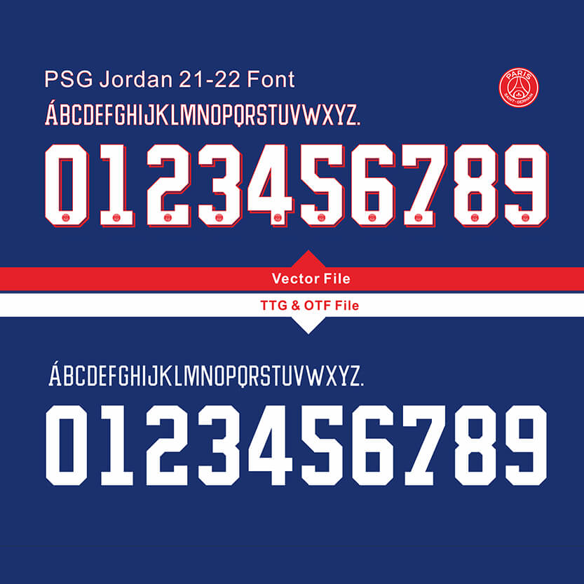 PSG Jordan 21-22 Font \u0026 Vector - Download