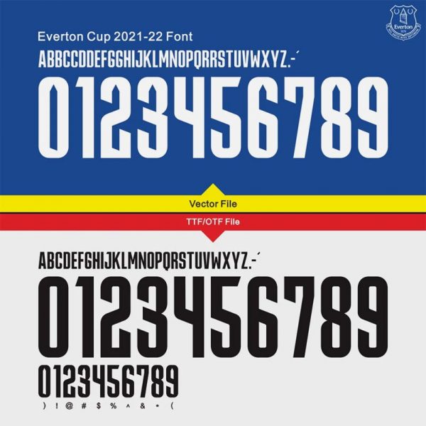 Everton FA Cup 2021-2022 Kit Font