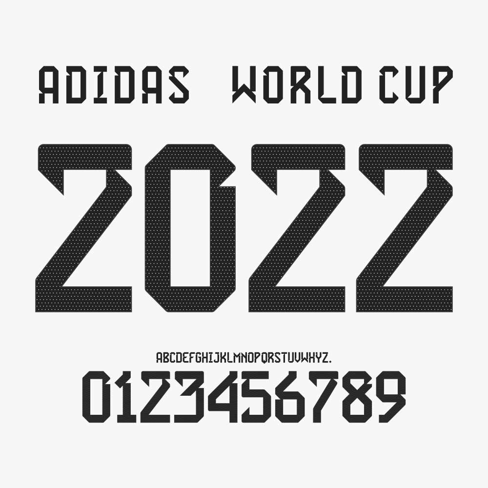 clima Respetuoso del medio ambiente Solicitante Adidas 2022 World Cup Kit Font Vector - Iron-On Sticker