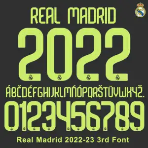 Real Madrid 2022-2023 third Font
