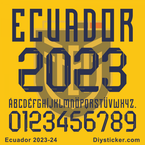 Ecuador 2023-2024 Font Vector Download.