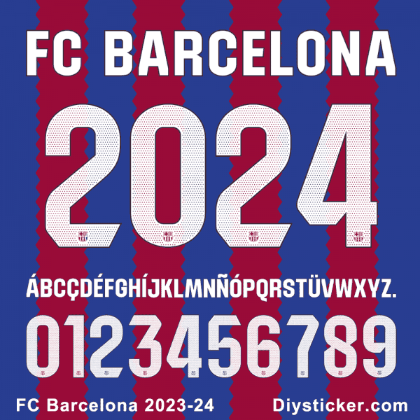 FC Barcelona 2023-2024 Font Vector Download.