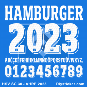 Hamburger SC 30 JAHRE 2023 Font Vector Download.