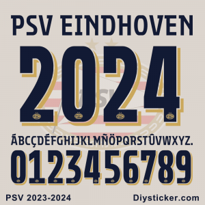 PSV 2023-2024 Font Vector