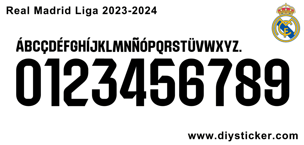 Real Madrid 2023-2024 Font Vector Download