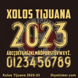 Xolos Tijuana 2022-2023 Font Vector Download.