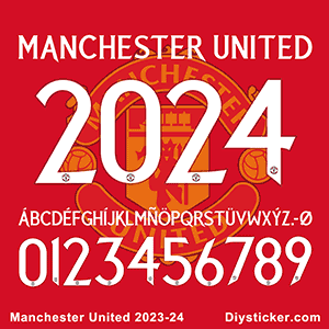 Manchester United 2023-2024 Font Vector Download.