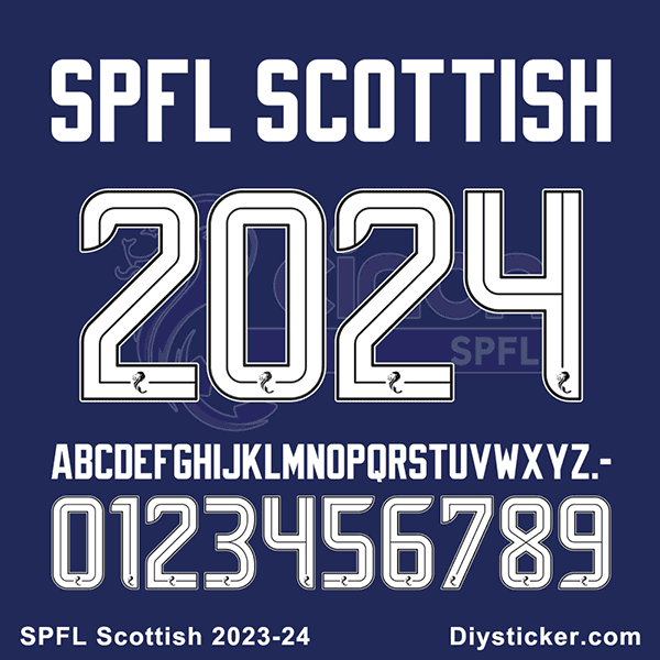 Scottish SPFL 2023-2024 Font Vector Download.