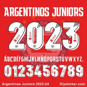 Argentinos Juniors 2023-2024 Font Vector Download