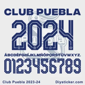 Club Puebla 2023-24 Font Vector Download