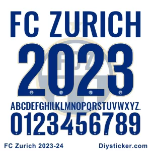 FC Zürich 2023-2024 Font Vector Download