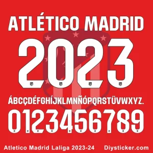 Atletico Madrid Laliga 2023-2024 Font Vector Download
