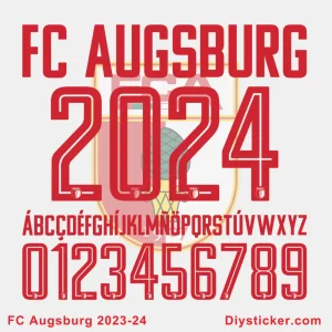 FC Augsburg 2023-2024 Font Vector Download