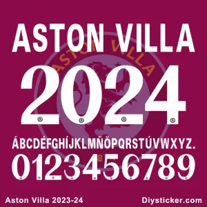 Aston Villa 2023-24 Font Vector Download