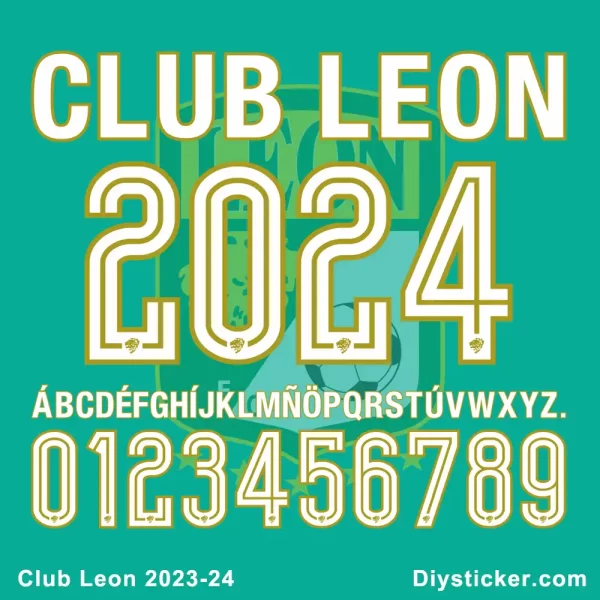 Club Leon 2023-24 Font Vector Download