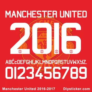 Manchester United 2016-2017 Font Vector Download.