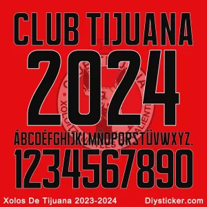 Xolos de Tijuana 2023-2024 Font Download