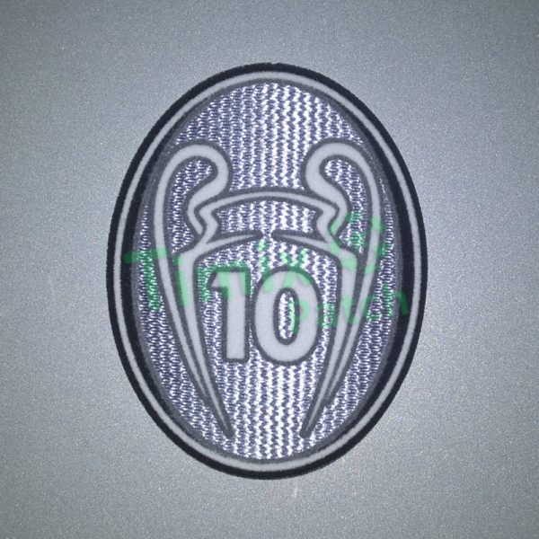 UEFA Champions League 10 Times Trophy (light grey) 2012-2013 Soccer Patch / Badge