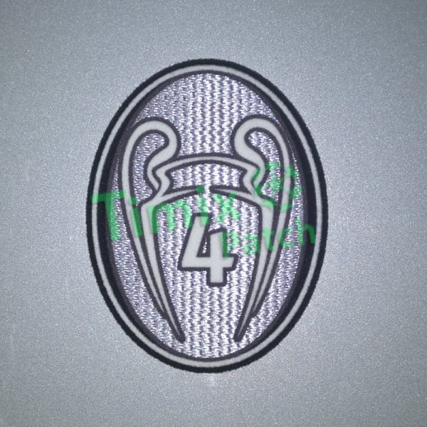 UEFA Champions League 4 Times Trophy (light grey) 2012-2013 Soccer Patch / Badge