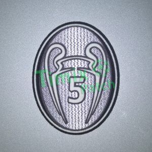 UEFA Champions League 5 Times Trophy (light grey) 2012-2013 Soccer Patch / Badge