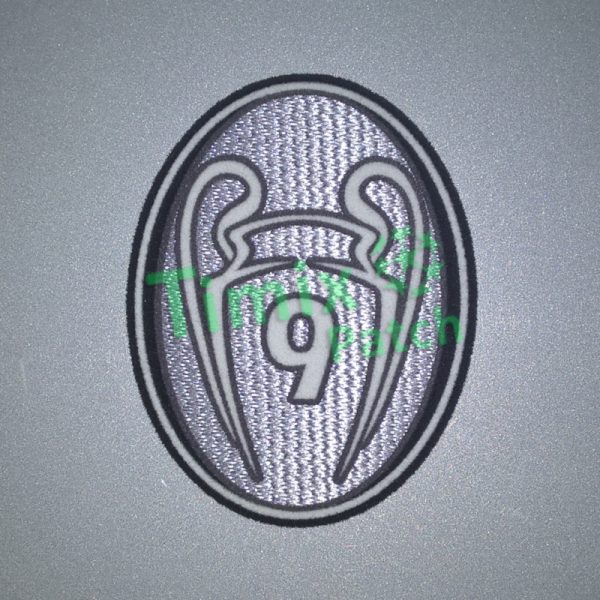 UEFA Champions League 9 Times Trophy (light grey) 2012-2013 Soccer Patch / Badge