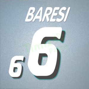 Baresi #6 1994 World Cup Italy Homekit Nameset Printing/Flock Transfer Number