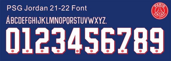 Paris Saint-Germain Jordan UCL UEFA 21-22 Home kit Font