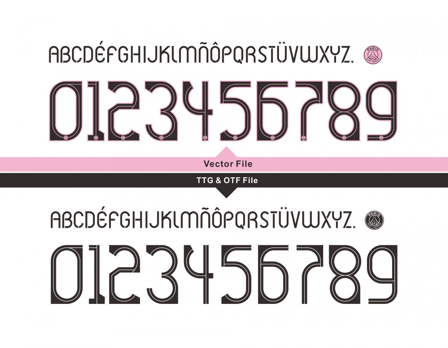 Paris SaintGermain 2122 Away Kit Font  IronOn Sticker