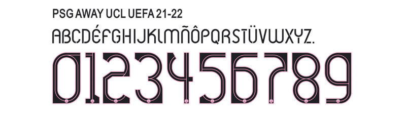 Paris SaintGermain 2122 Away Kit Font – IronOn Sticker