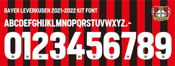 Bayer Leverkusen 2021-2022 Kit Font