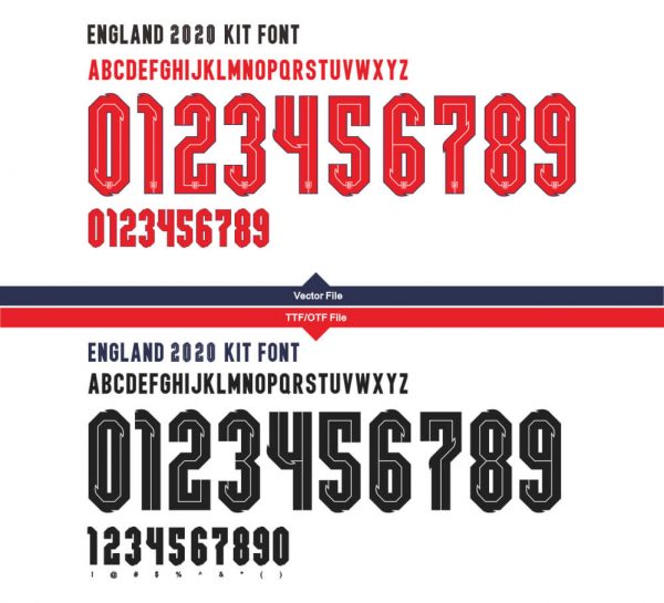 Nike England EURO 2020 Kit Font Vector - Image 2