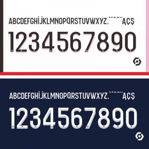 PSG Paris Saint-Germain Ligue 1 2021-2022 Kit font Vector