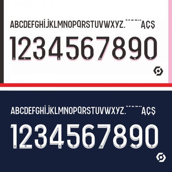 PSG Paris Saint-Germain Ligue 1 2021-2022 Kit font Vector