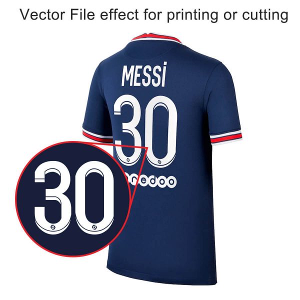 PSG Paris Saint-Germain Ligue 1 2021-2022 Kit font Vector - Image 5