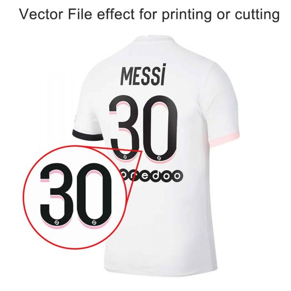 PSG Paris Saint-Germain Ligue 1 2021-2022 Kit font Vector - Image 4
