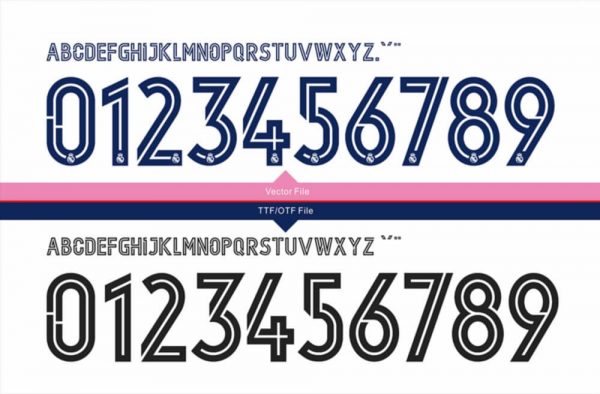 Real Madrid UCL UEFA 2020 2021 kit Font Vector - Image 2