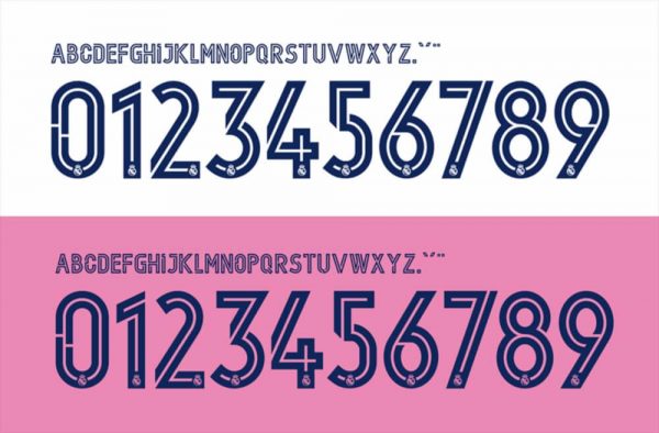 Real Madrid UCL UEFA 2020 2021 kit Font Vector