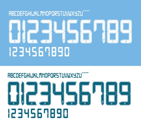 MANCHESTER CITY UCL UEFA 2021-2022 Kit Font & Vector