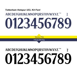 Tottenham Hotspur UCL 2014/2022 Kit Font & Vector