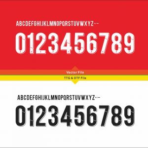 Liverpool FC UCL 2018-2022 Kit Font & Vector