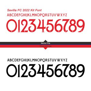 Sevilla FC 2022 Kit Font & Vector