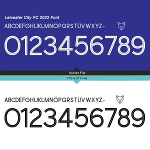 Leicester City 2021-22 Cup Kit Font & Vector