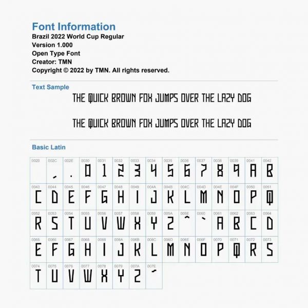 Brazil 2022 World Cup Font