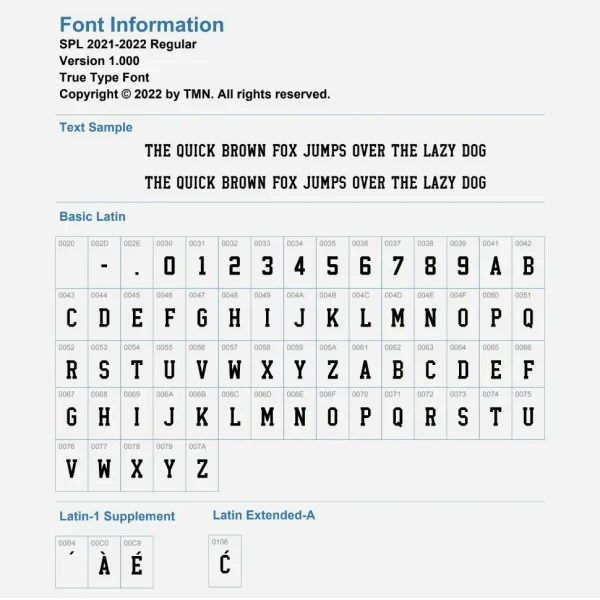 SPL 21-22 Font SPL 2021-22 Font