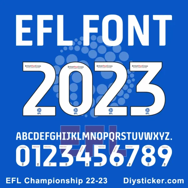 EFL 2022-2023 Font EFL Championship EFL 2023 Font Vector Download.