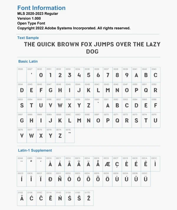 MLS 2021-2023 Kit Font MLS 2021-2023 Font