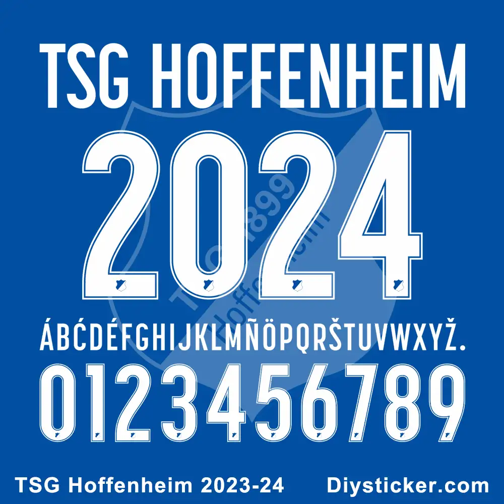 TSG Hoffenheim 2023-2024 Font Vector Download.