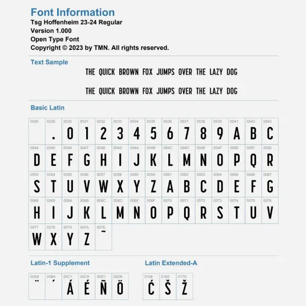 TSG Hoffenheim 2023-24 Font TSG Hoffenheim 2023-2024 Font Vector Download.